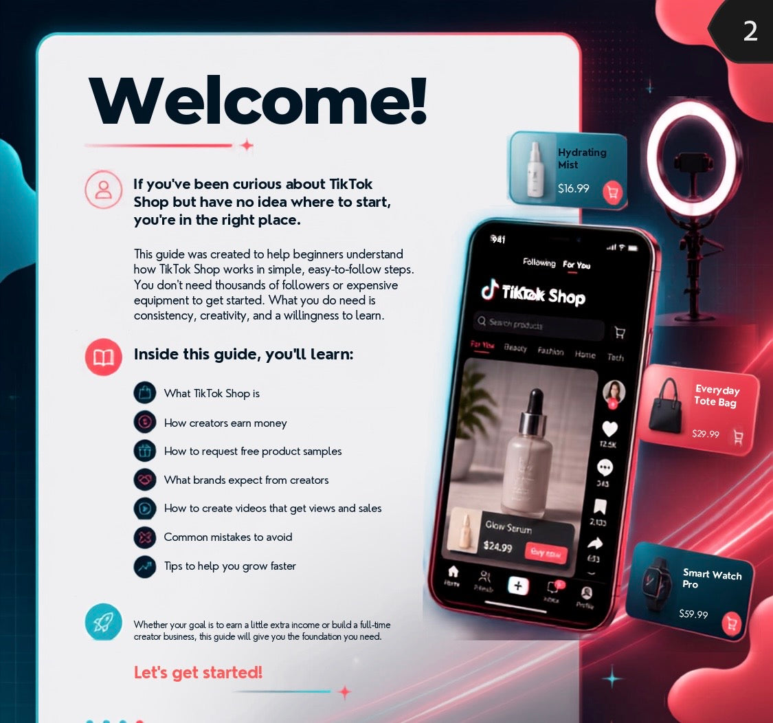 TikTok Shop Creator Blueprint: A Beginner’s Step-by-Step Guide to Finding Products, Getting Free Samples, Creating Videos & Earning Commissions